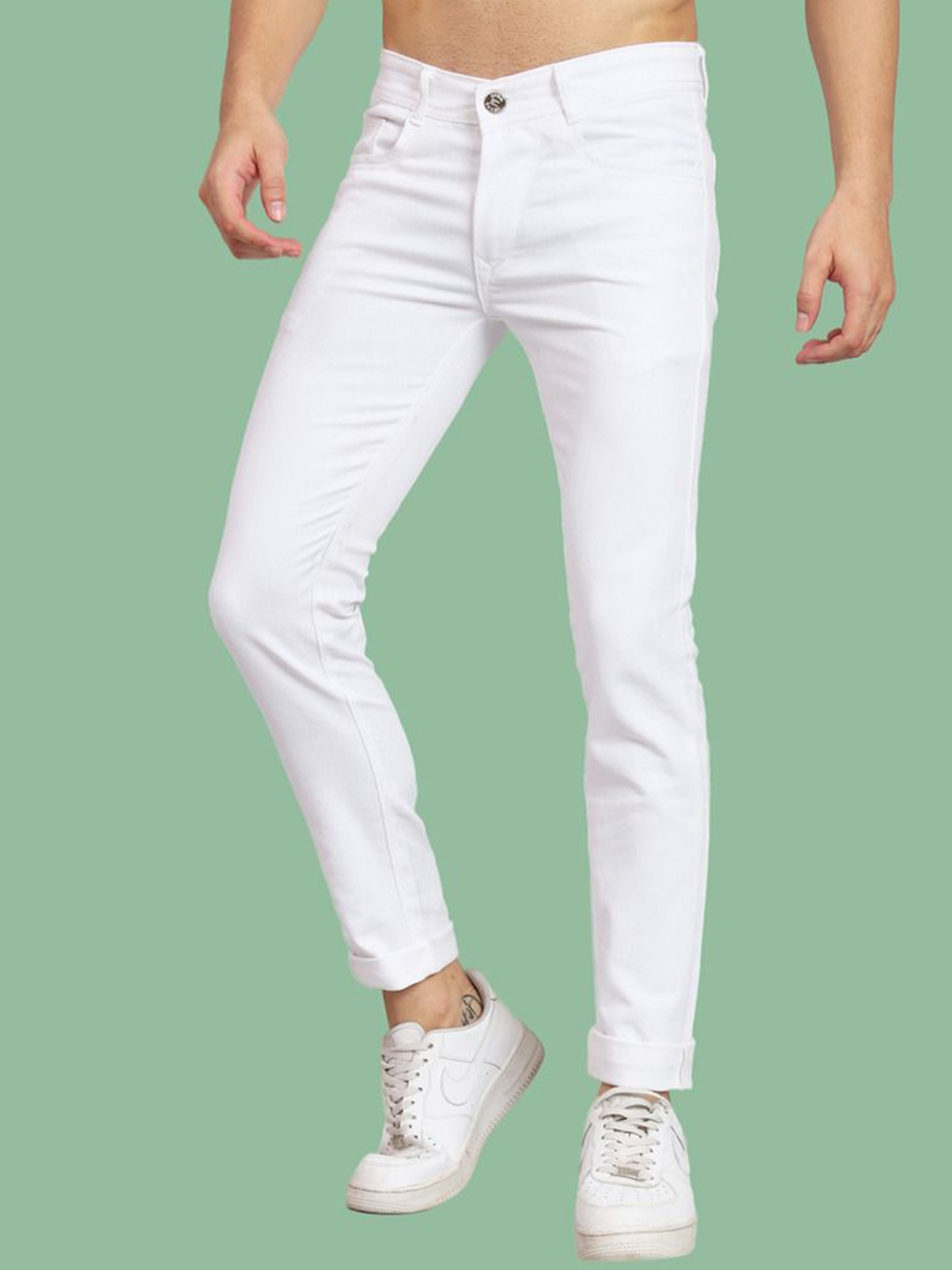 

COMFITS Men Classic Highly Distressed Stretchable Jeans, White