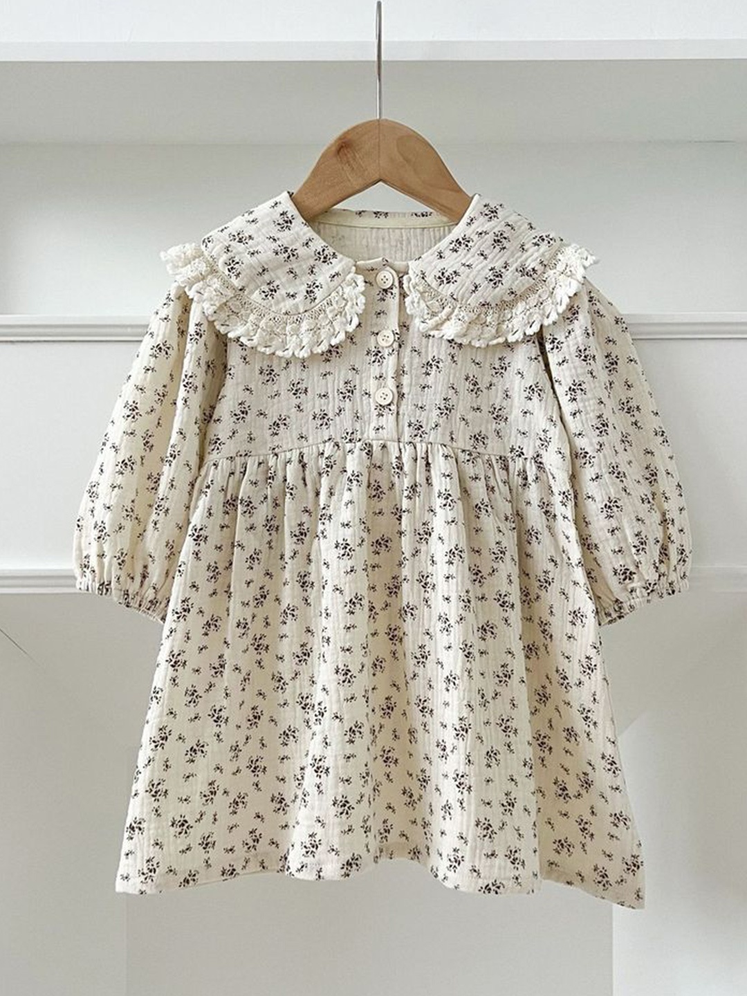 

LULU & SKY Floral Print Puff Sleeve A-Line Midi Dress, Multi