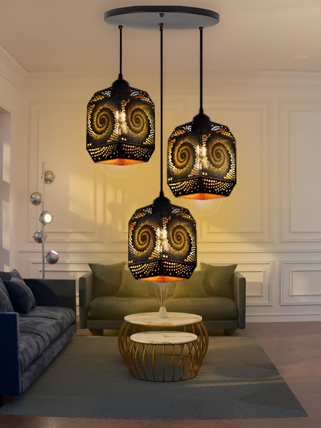 

GAUVIK Black Printed Ceiling Lamp