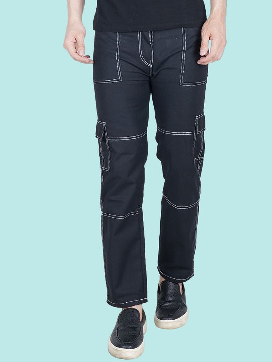 

COMFITS Men Classic Slash Knee Stretchable Jeans, Black