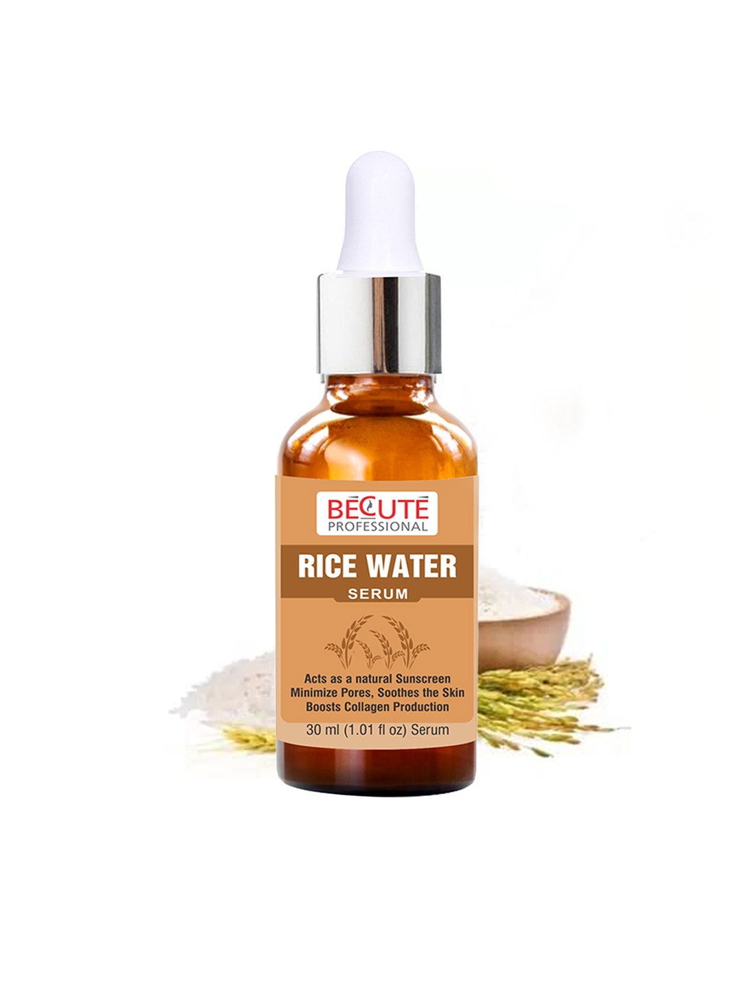 

BECUTE Professional Rice Water Face Serum For Acne or Blemishes- 30ml, Orange