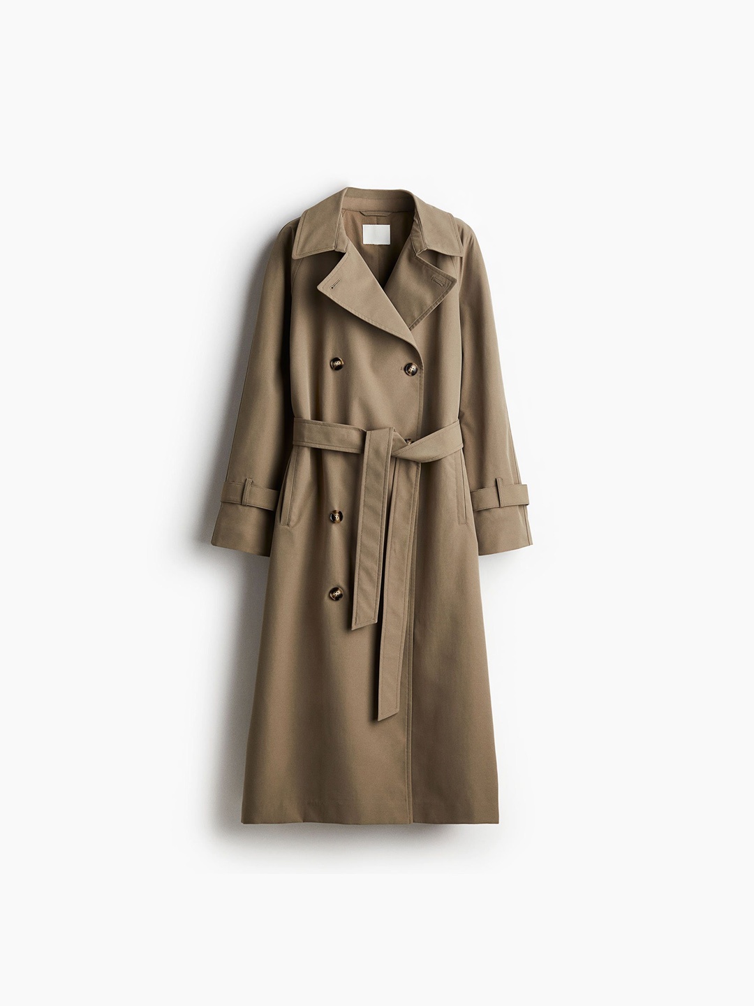 

H&M Double-Breasted Trenchcoat, Green