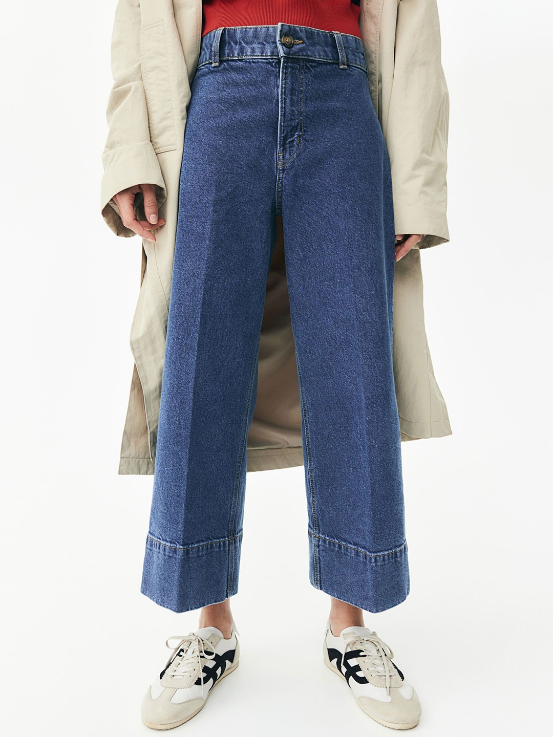 

H&M Wide High Cropped Jeans, Blue