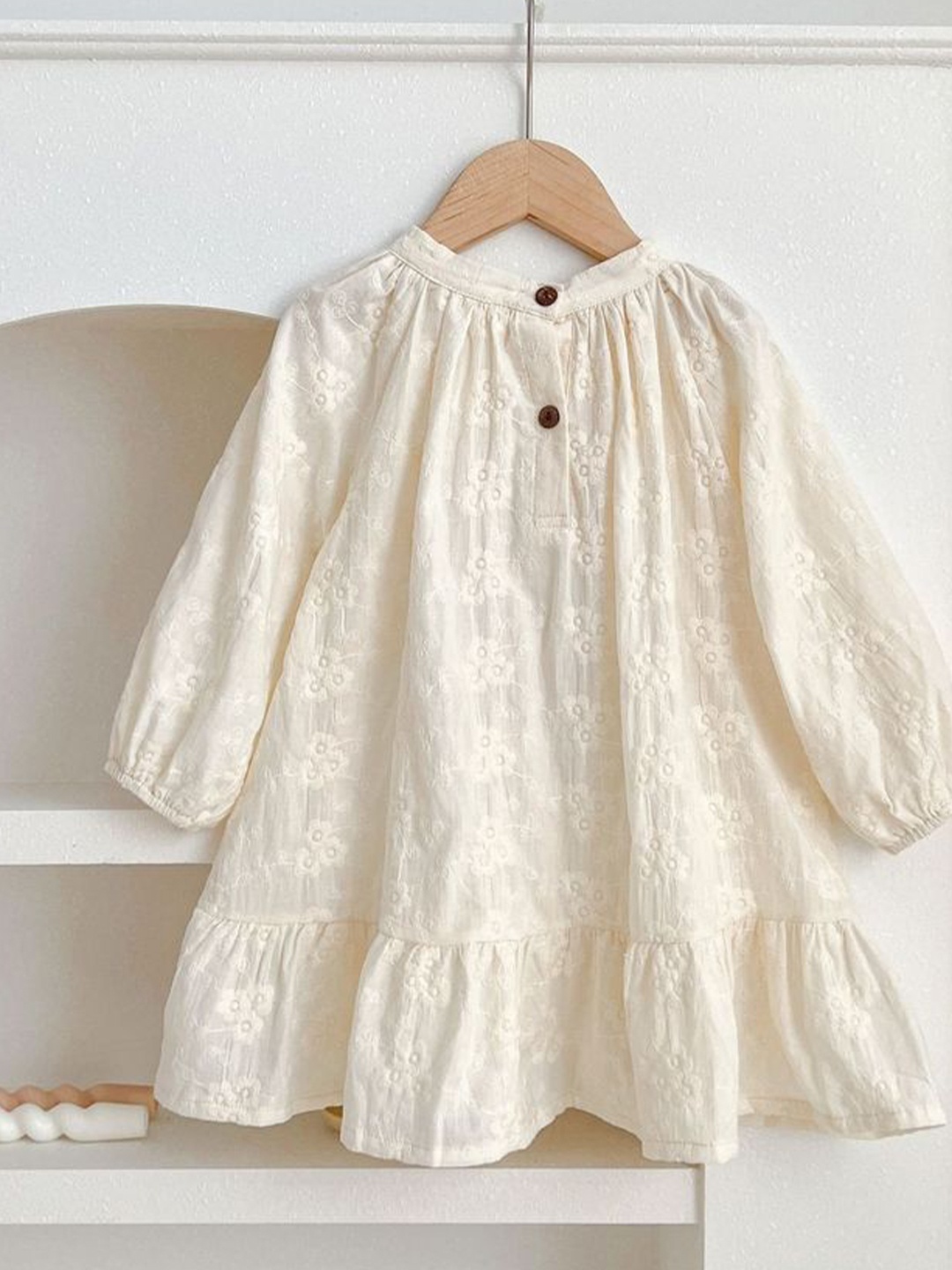 

LULU & SKY Flared Sleeve A-Line Dress, Beige