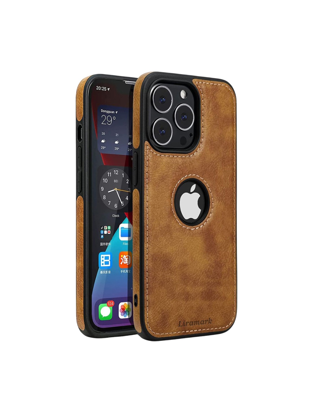 

LIRAMARK Solid Printed iPhone 13 Pro Max Back Case Mobile Accessories, Brown