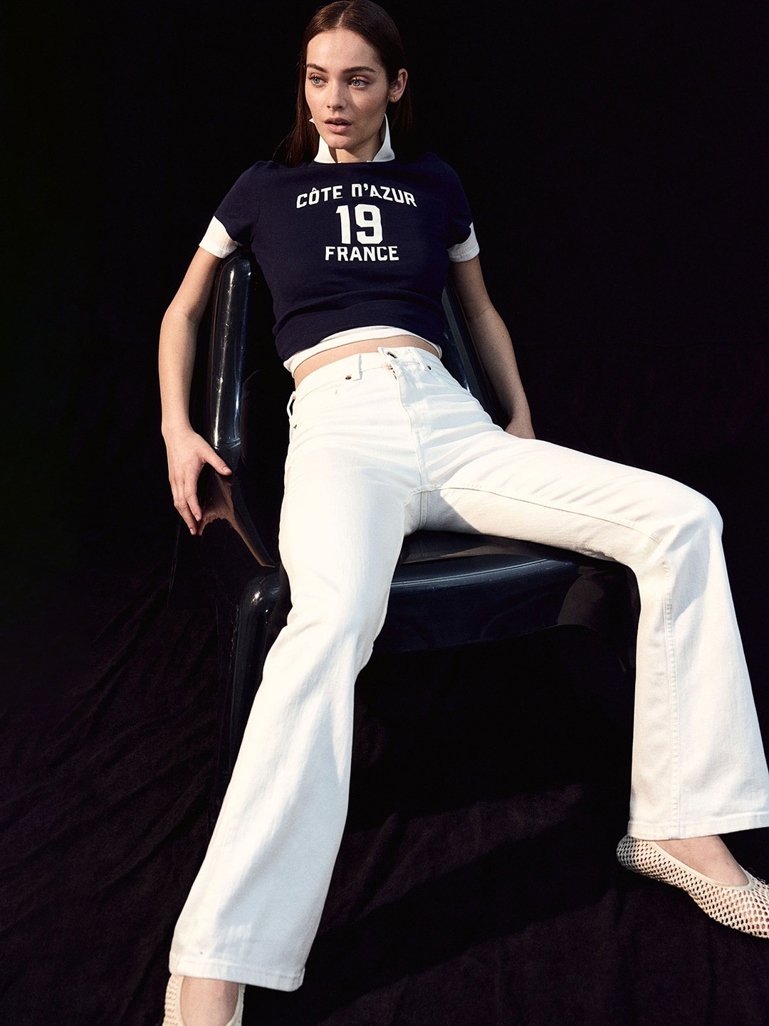 

H&M Flared High Jeans, White