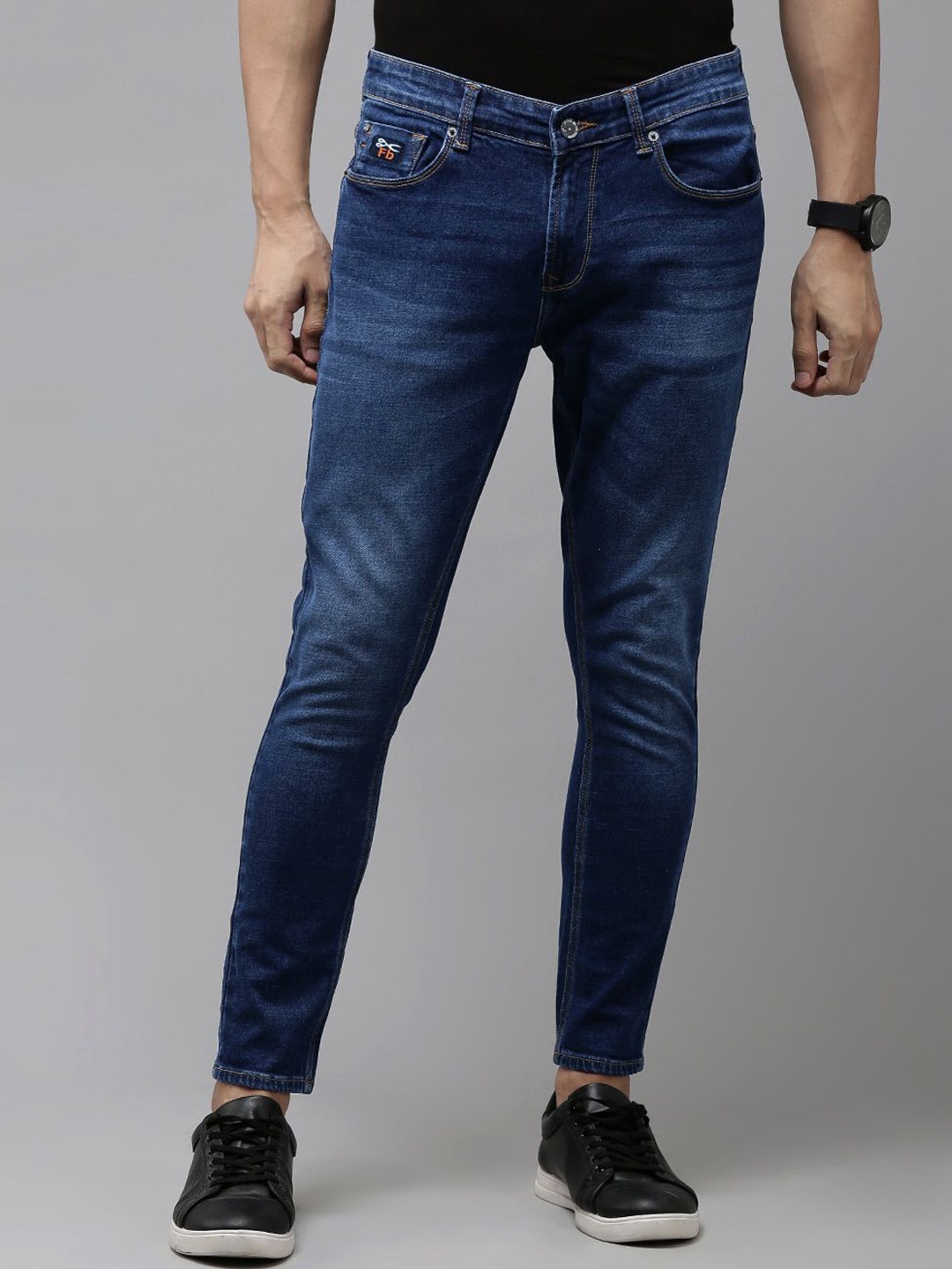 

fineblu Men Skinny Fit Light Fade Stretchable Jeans, Blue