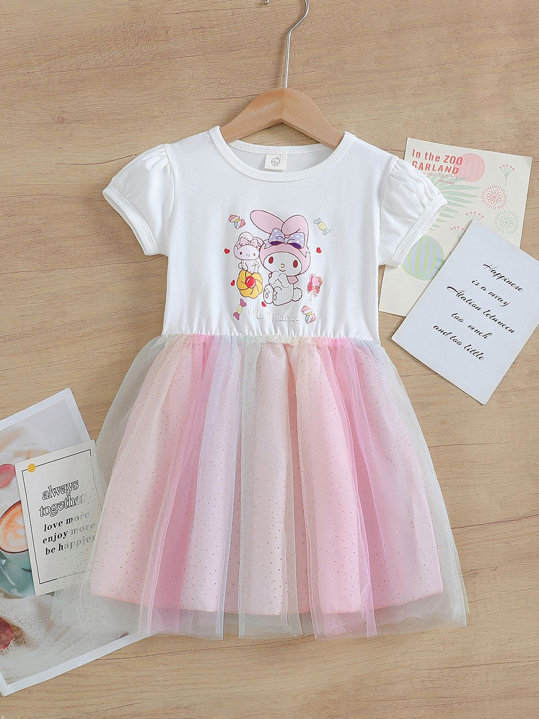 

YK Print Fit & Flare Dress, White