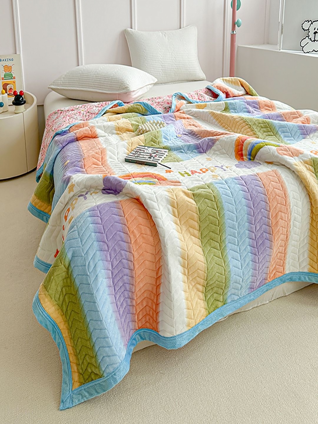 

JC HOME Unisex Multi Blankets Quilts and Dohars, Blue
