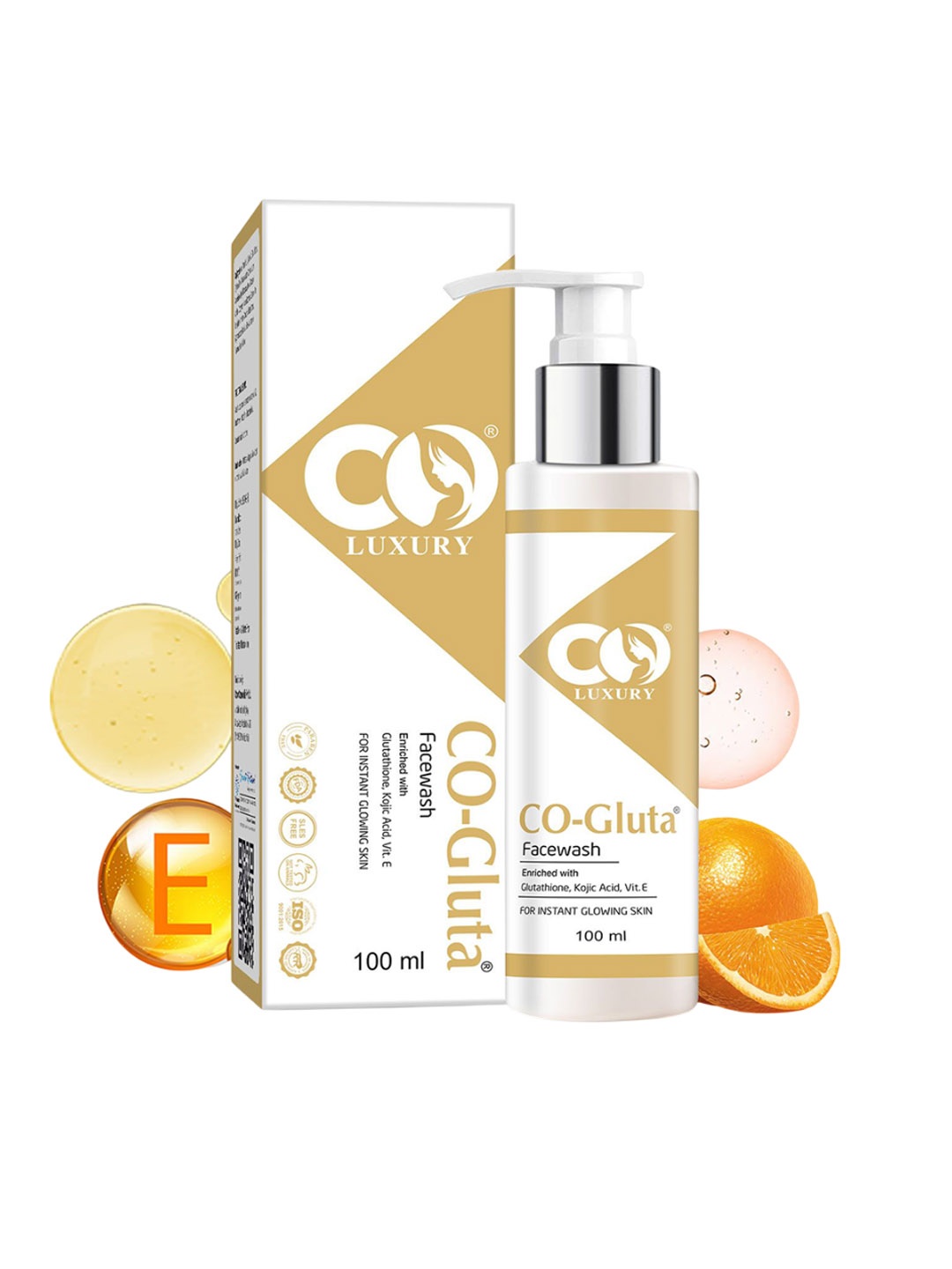 

CO GLUTA Glutathione With Kojic Acid & Vitamin E Facewash - 100 ml, White