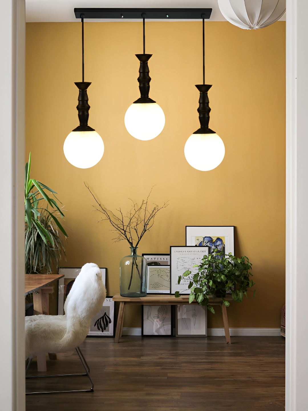 

GAUVIK Gold-Toned Glass Ceiling Lamp