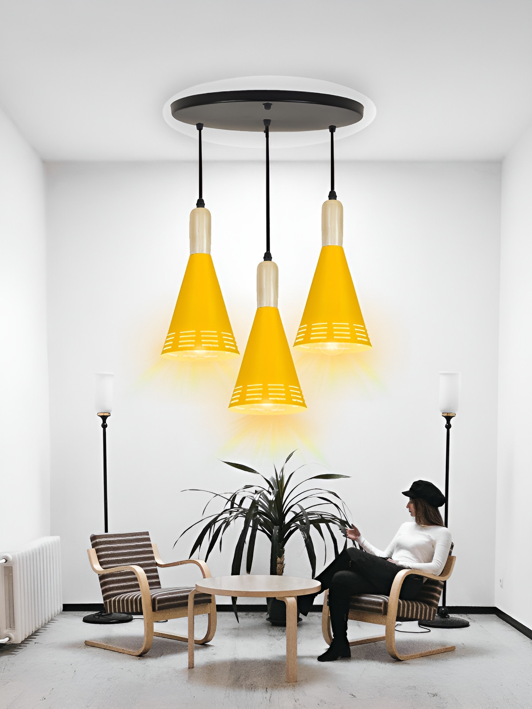 

GAUVIK Yellow Aluminium Ceiling Lamp