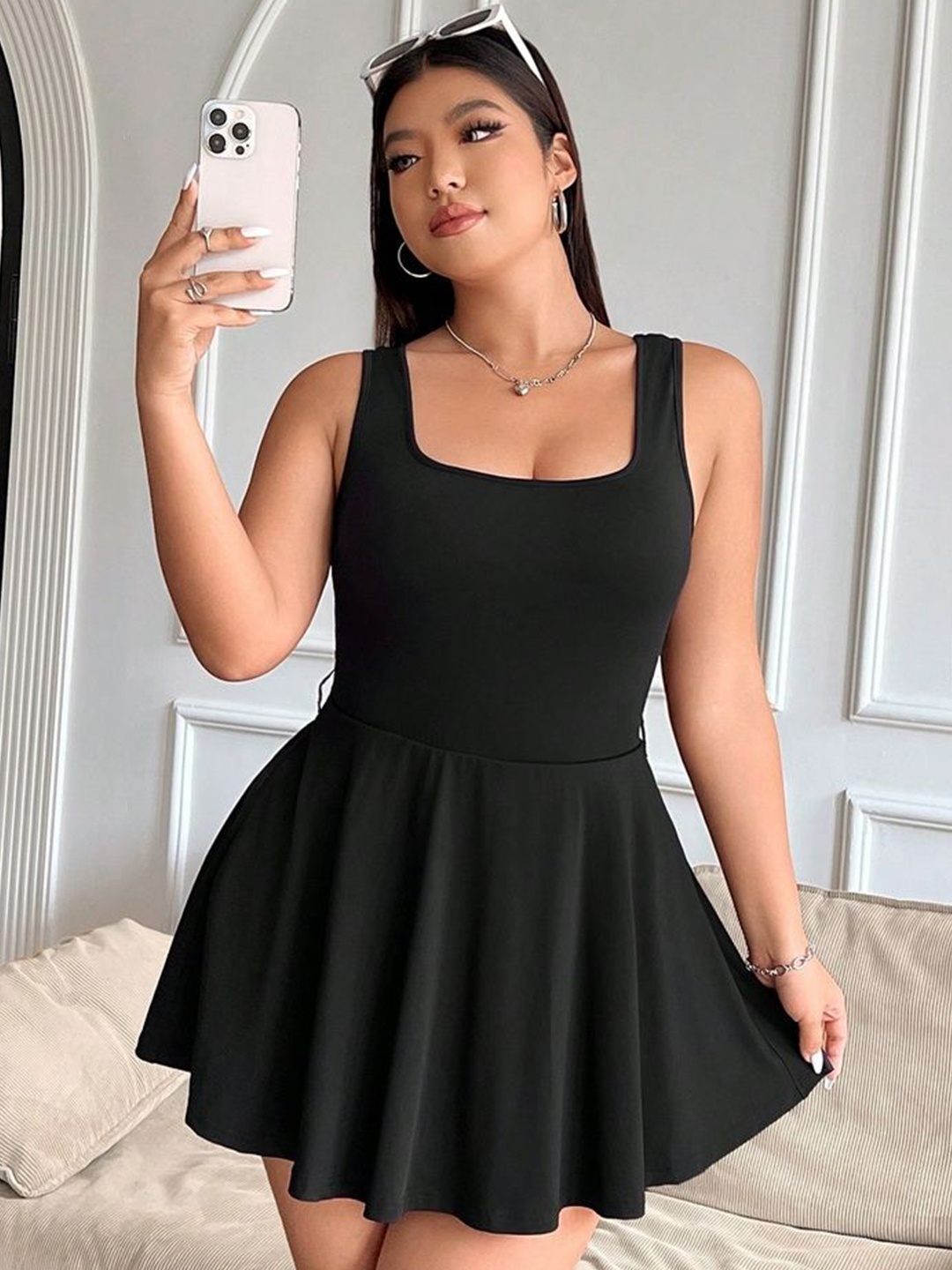 

LULU & SKY Fit & Flare Dress, Black