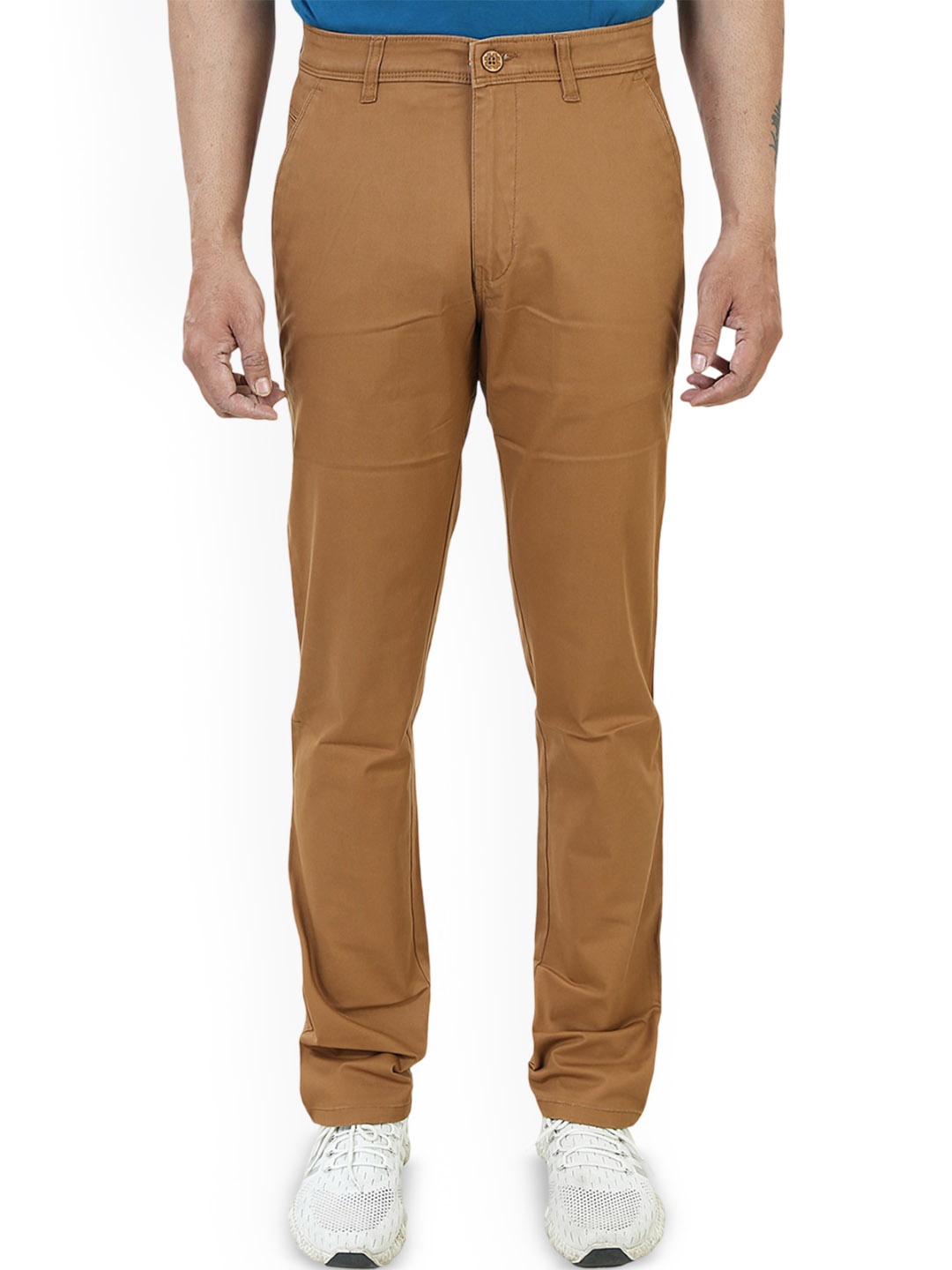 

Plounge Men Slim Fit Trousers, Brown