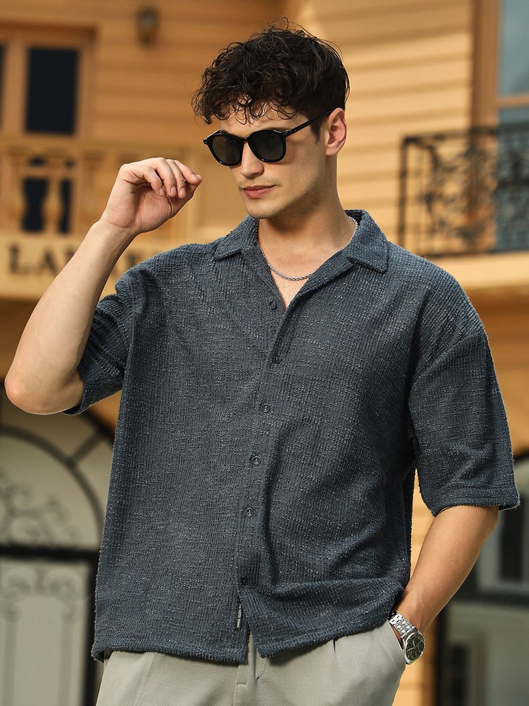 

Campus Sutra Men Classic Opaque Casual Shirt, Blue