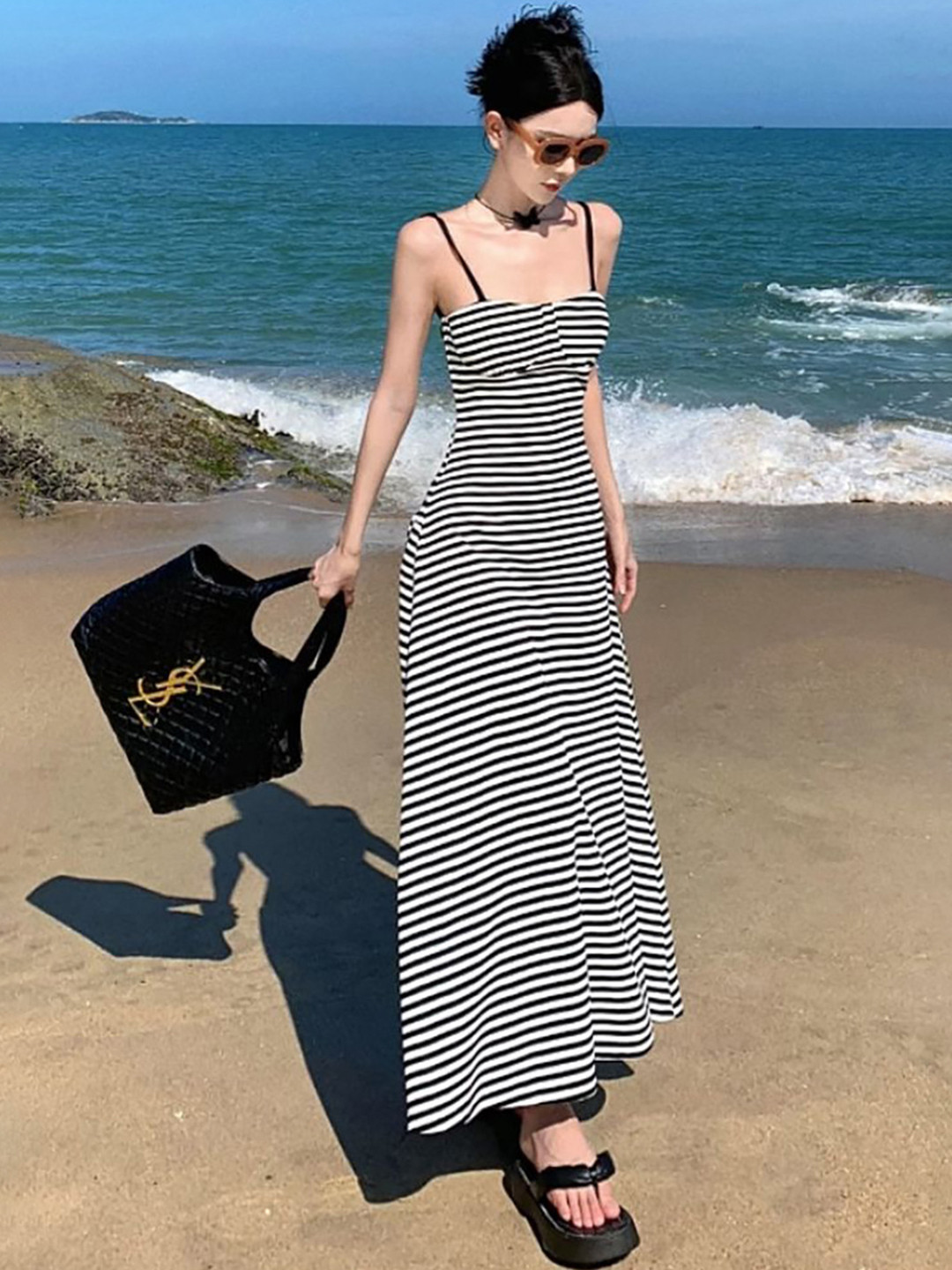 

LULU & SKY Striped Maxi Dress, Multi