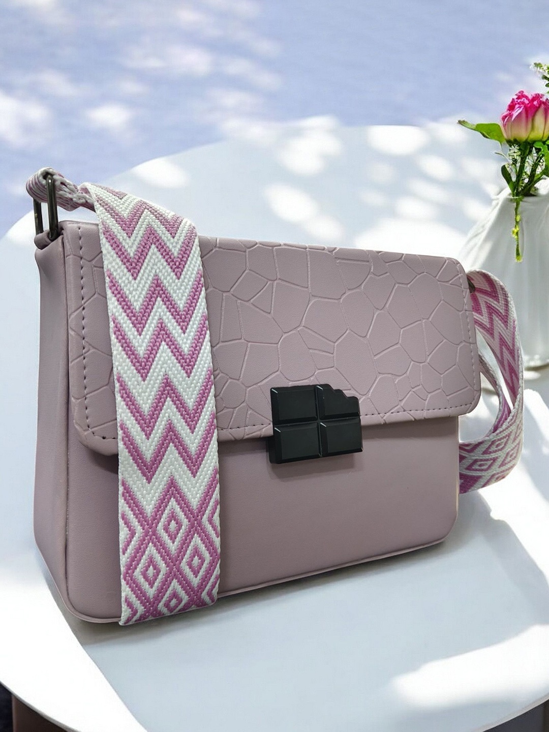 

CLARIS JAMES PU Sling Bag, Lavender