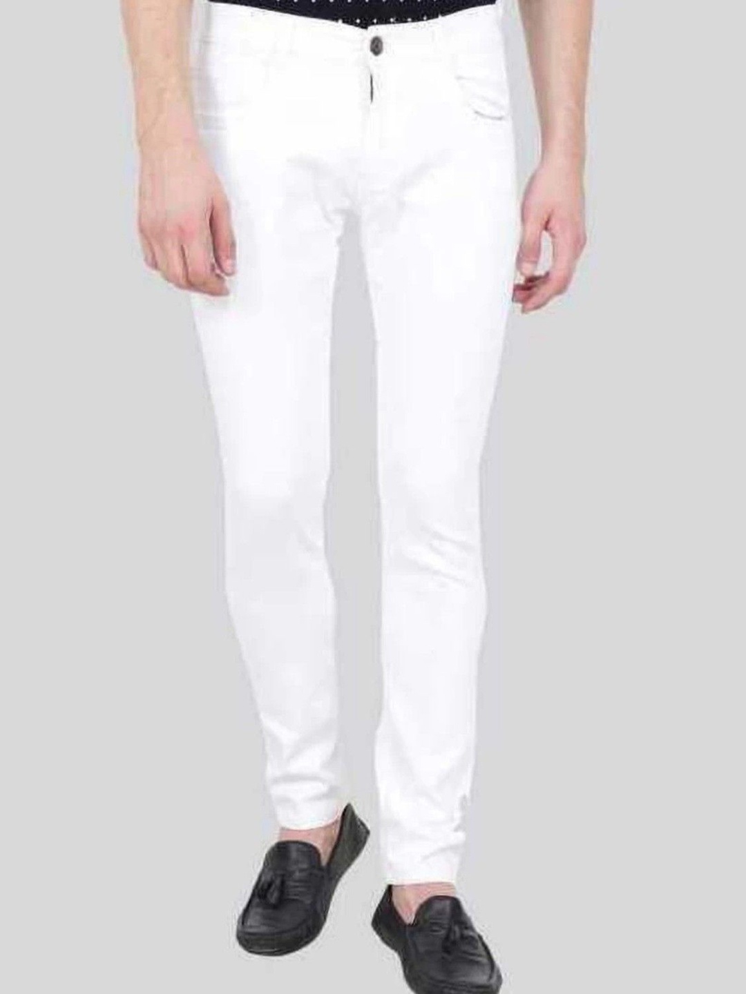 

COMFITS Men Classic Highly Distressed Stretchable Jeans, White