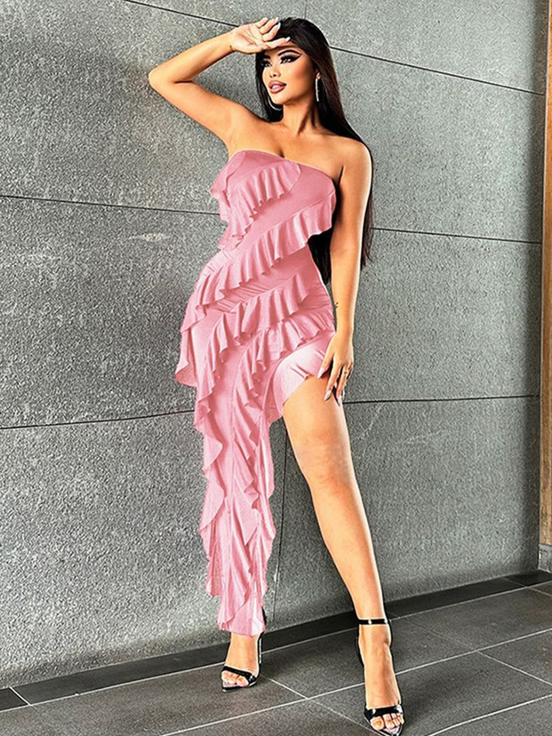 

LULU & SKY Off-Shoulder Fit & Flare Dress, Pink
