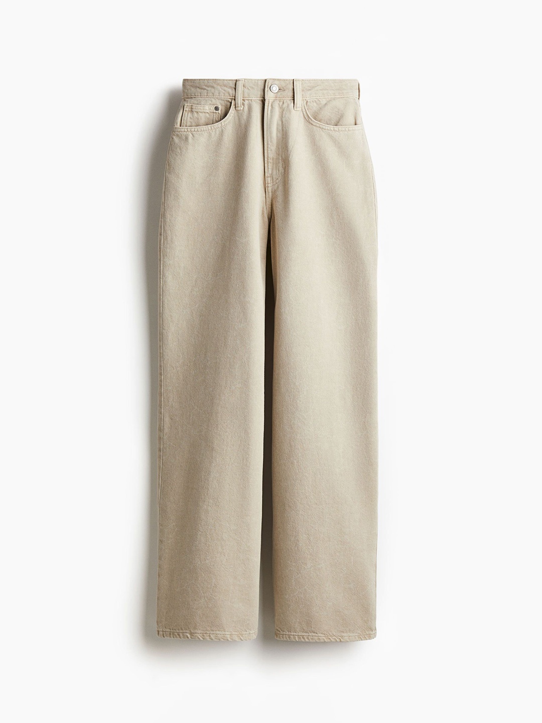 

H&M Curvy Fit Wide Ultra High Jeans, Beige