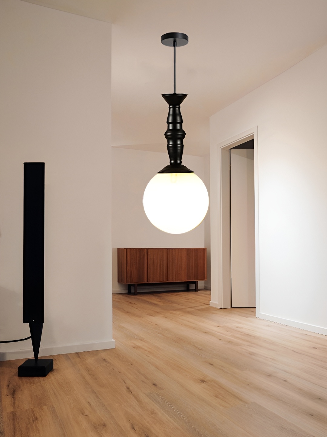 

GAUVIK Black & White Glass Ceiling Lamp