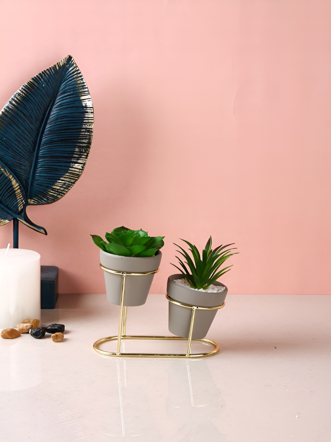 

Myntra Elegant Homes White 2 Pieces Artificial Plant With Pot, Grey