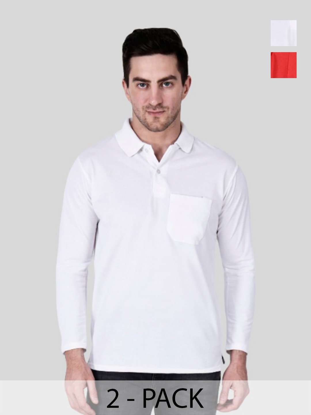 

SAIKSA FASHION Men 2 Polo Collar Pockets T-shirt, Multi