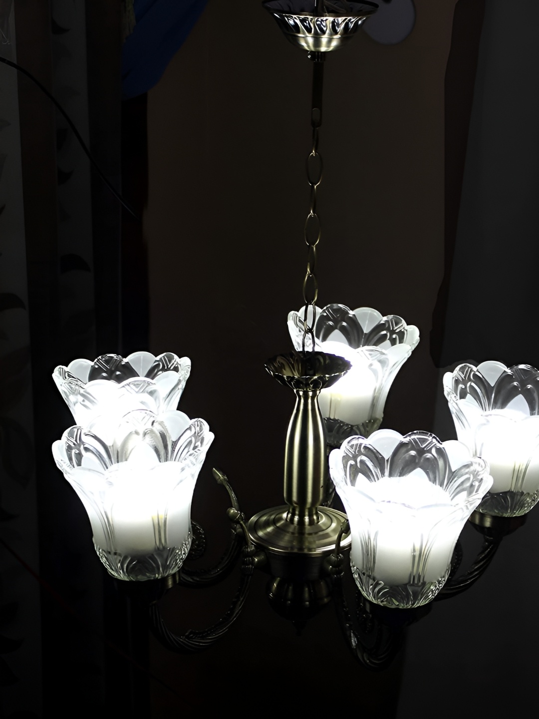 

GAUVIK Gold-Toned Glass Ceiling Lamp