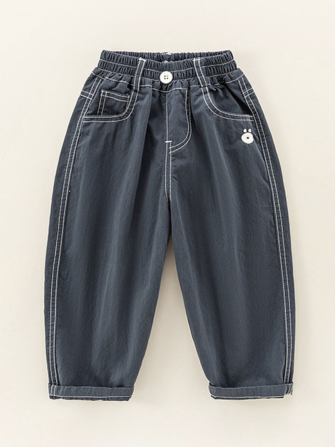 

LULU & SKY Unisex Kids High-Rise Low Distress Jeans, Navy blue