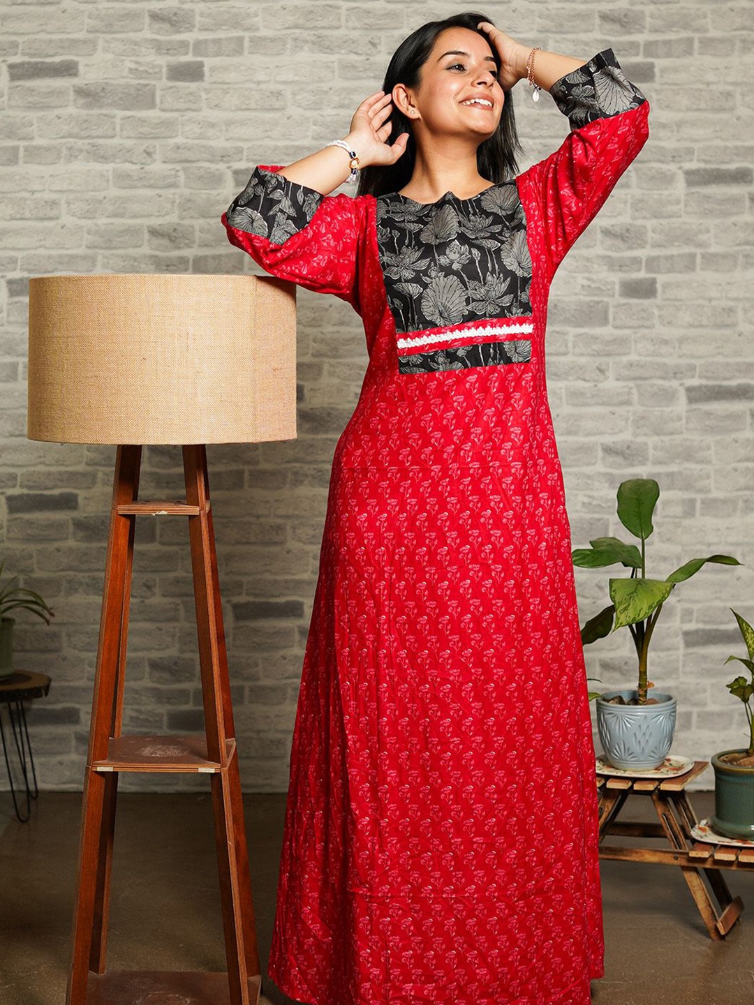 

THE SAFFRON SAGA Print Cold-Shoulder Maxi Dress, Multi