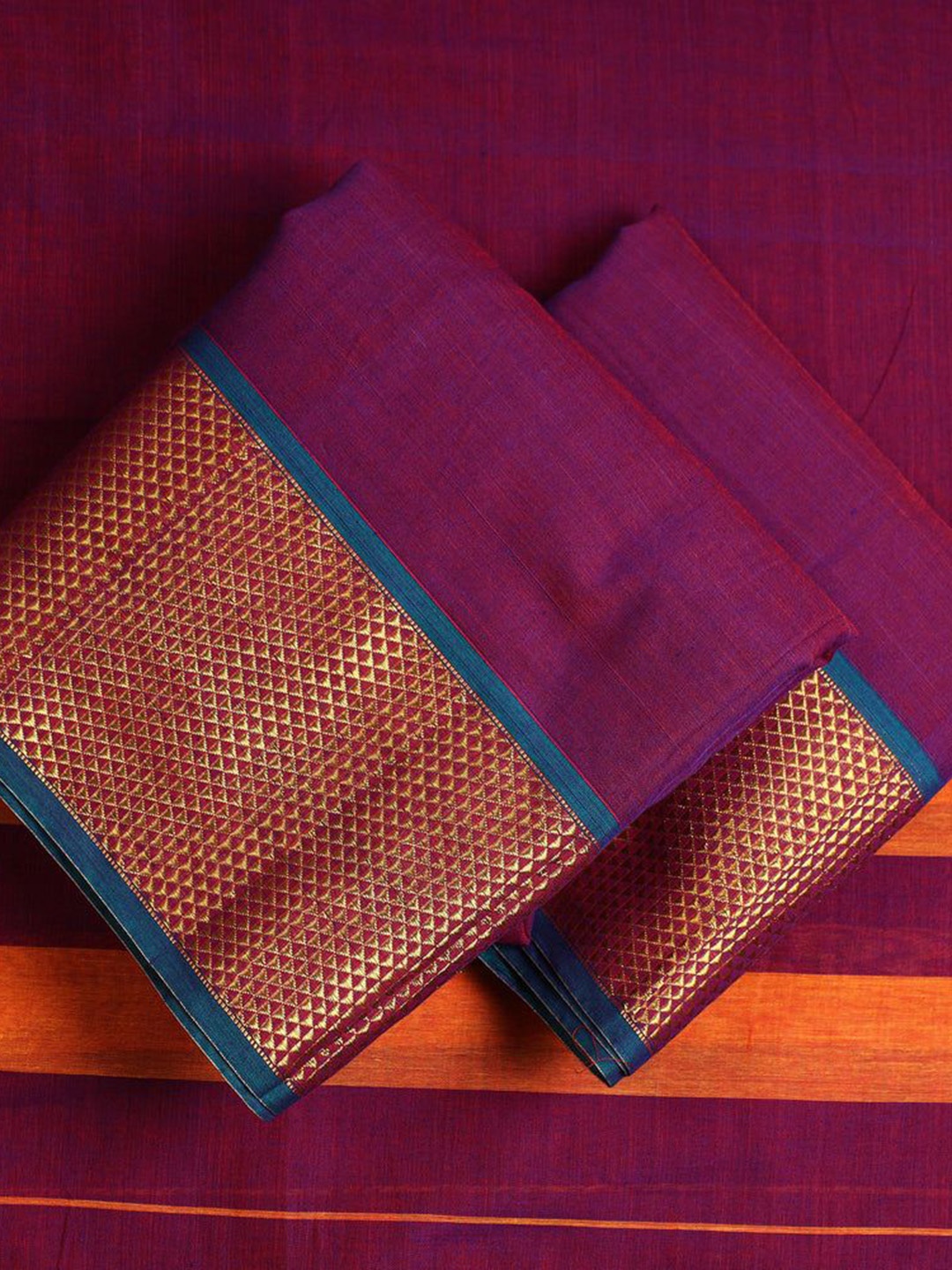 

iTokri Pure Cotton Unstitched Dress Material, Purple