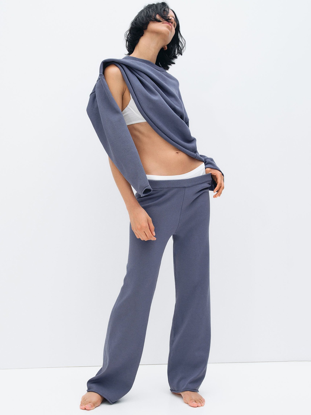 

H&M Knitted Trousers, Blue