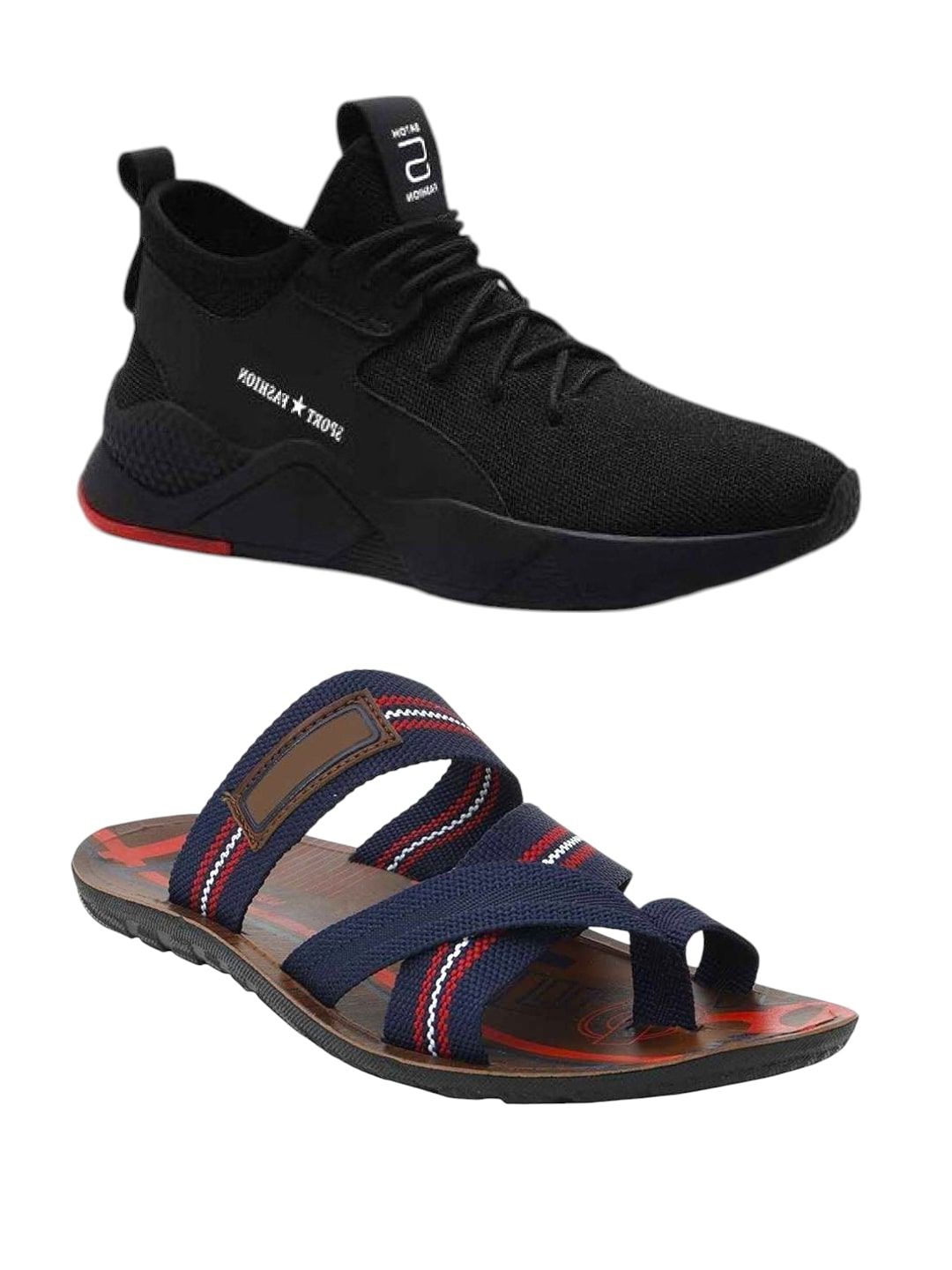 

ORVAX Men Mesh Running Non-Marking Shoes, Black