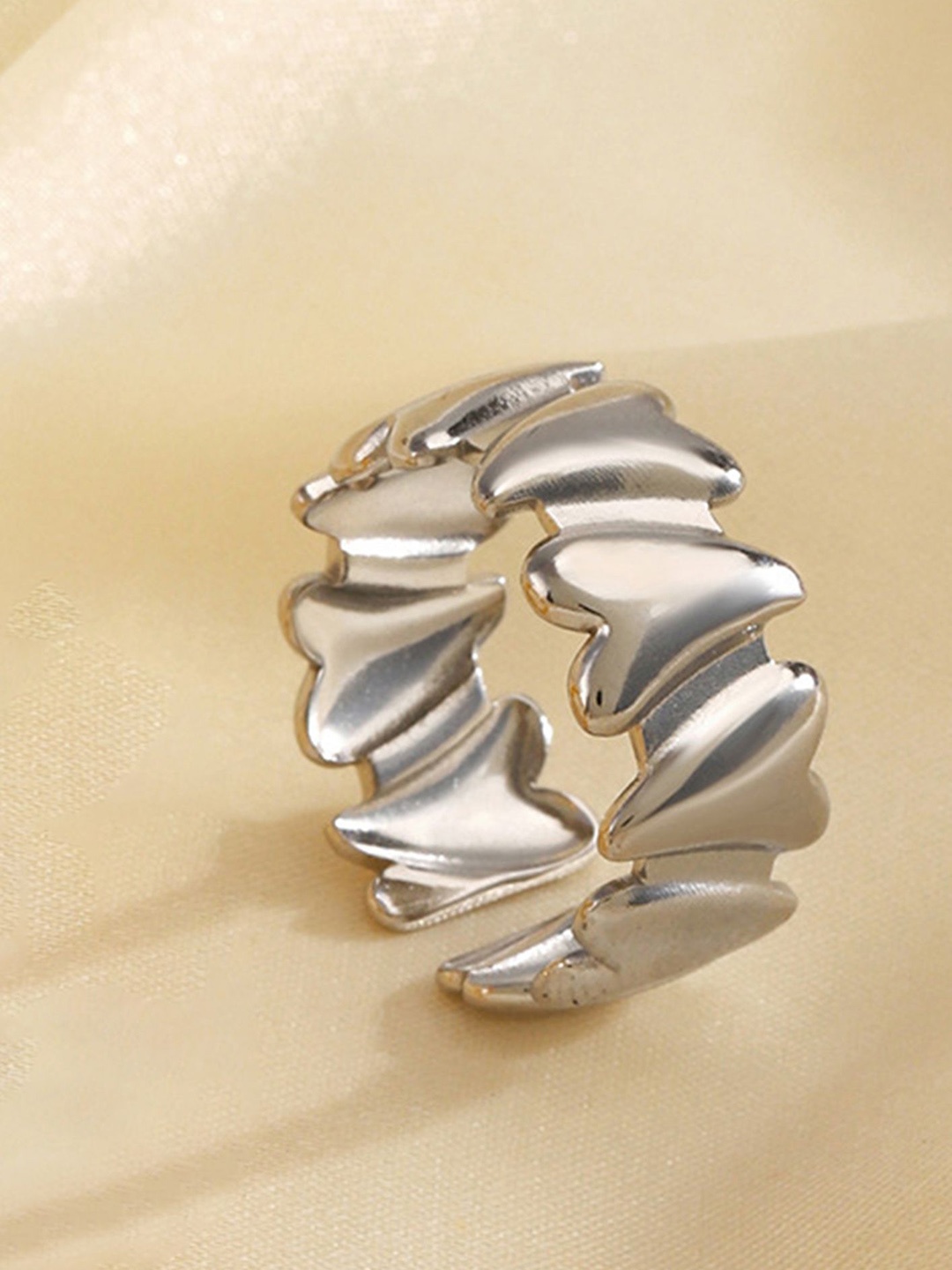 

LULU & SKY Stainless Steel Adjustable Finger Ring, Silver