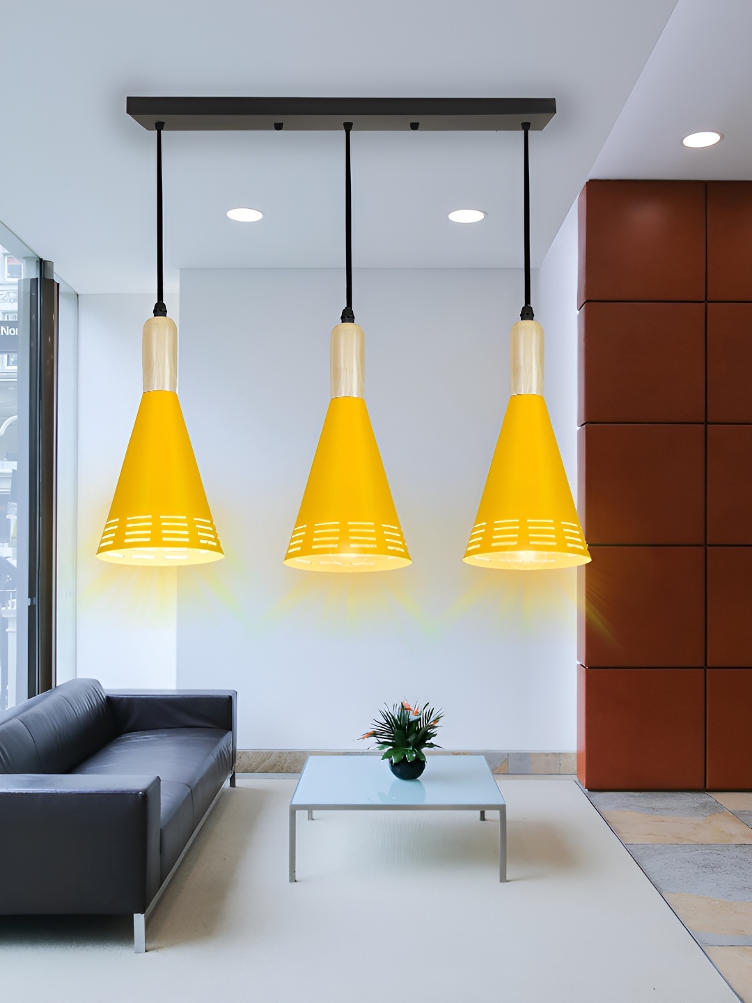 

GAUVIK Yellow Aluminium Ceiling Lamp