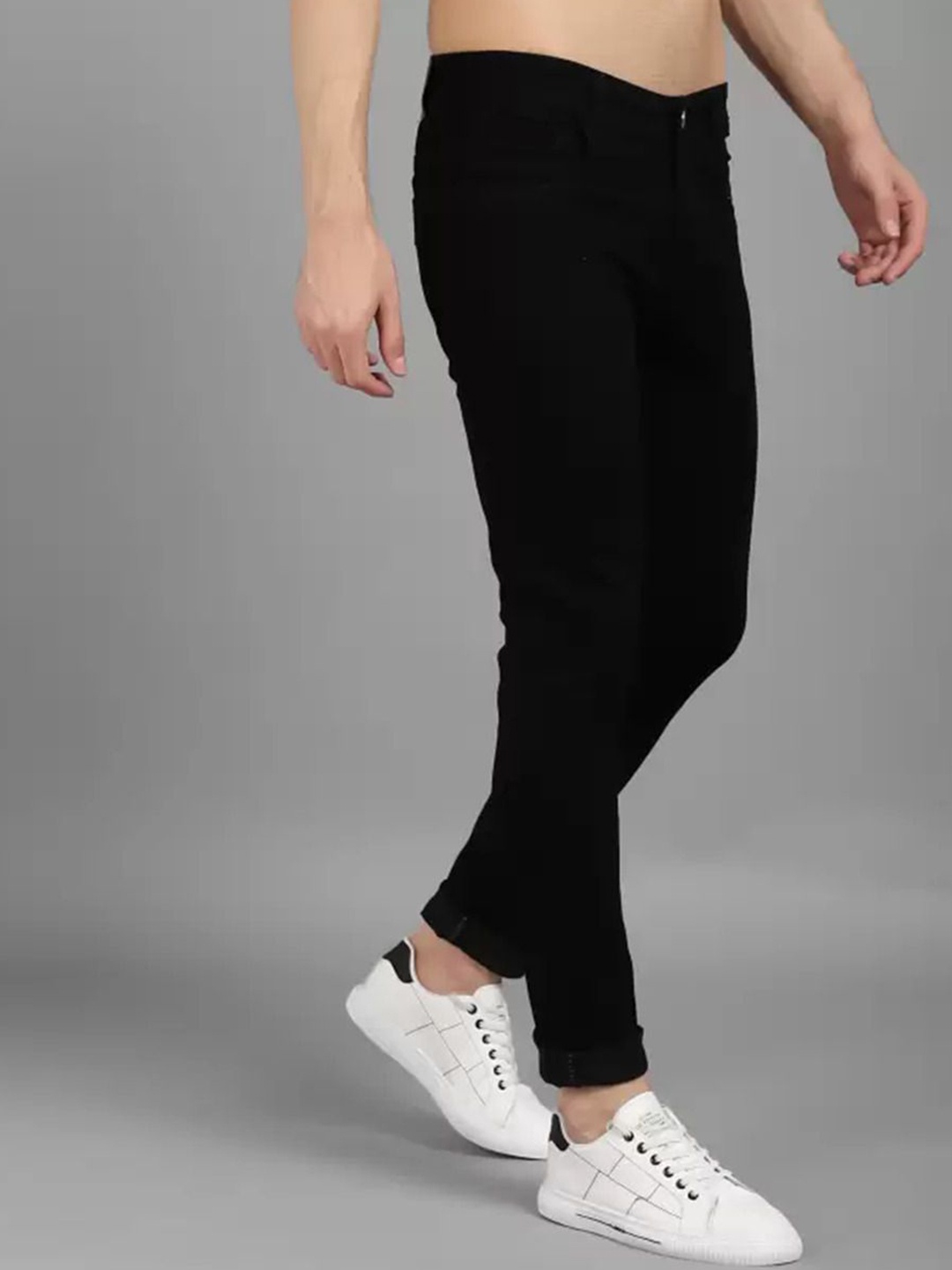 

COMFITS Men Classic Slash Knee Stretchable Jeans, Black