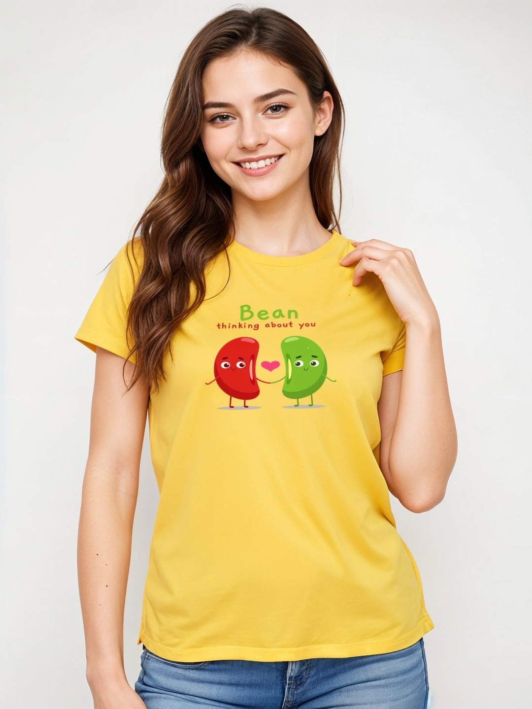 

DressBerry Women Typography Printed Extended Sleeves Applique T-shirt, Yellow