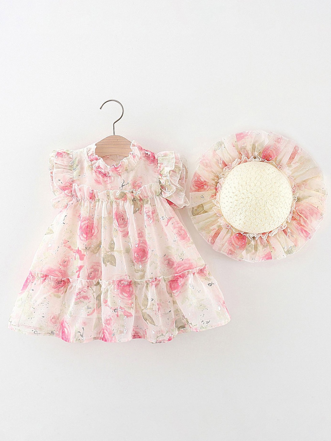 

LULU & SKY Floral Print Fit & Flare Dress, Pink