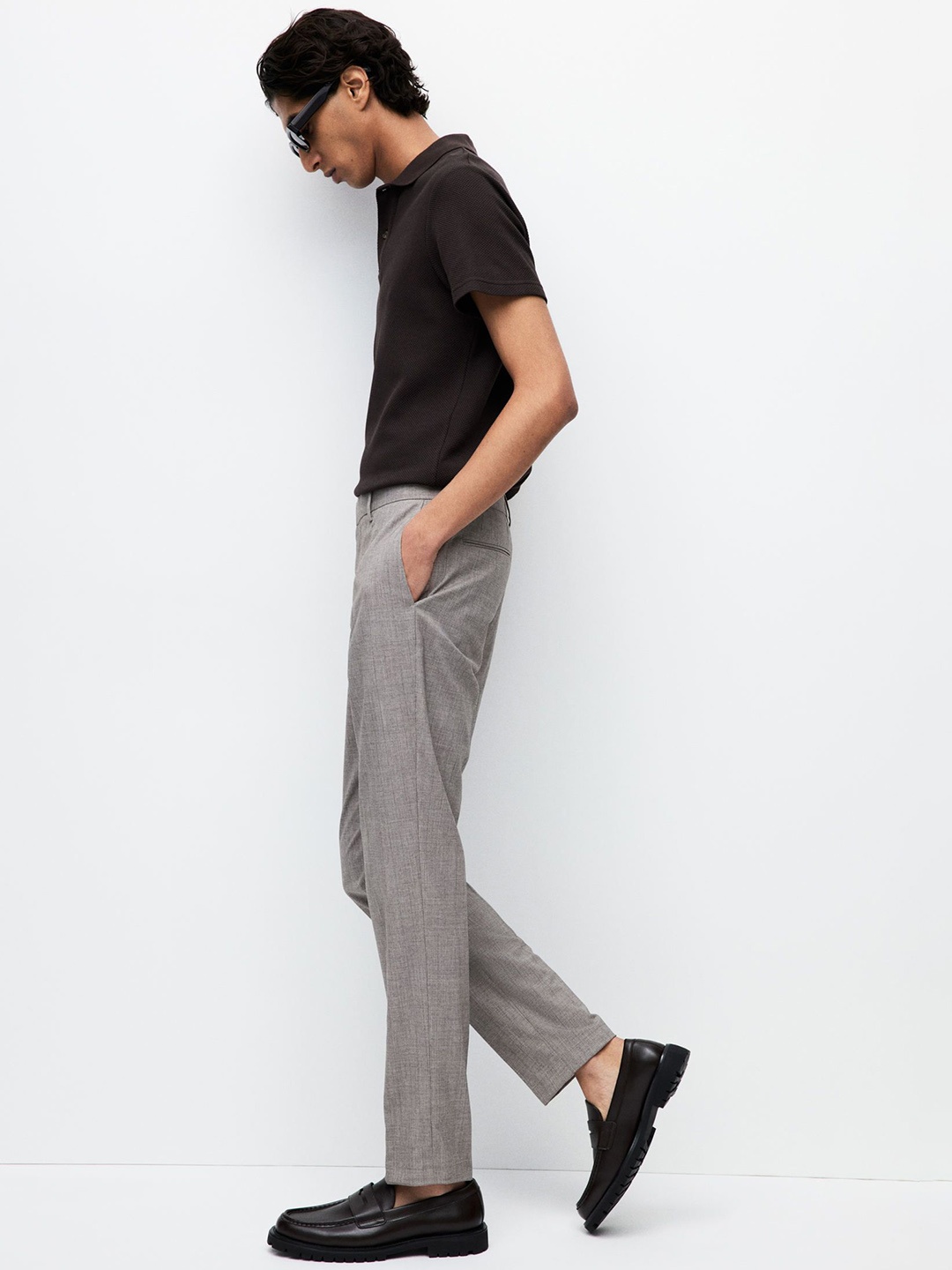 

H&M Slim Fit Suit Trousers, Beige