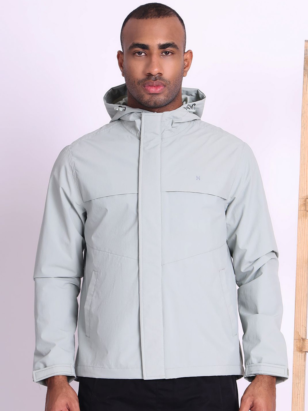 

HOUSE OF VEDAS Waterproof Hooded Rain Jacket, Grey
