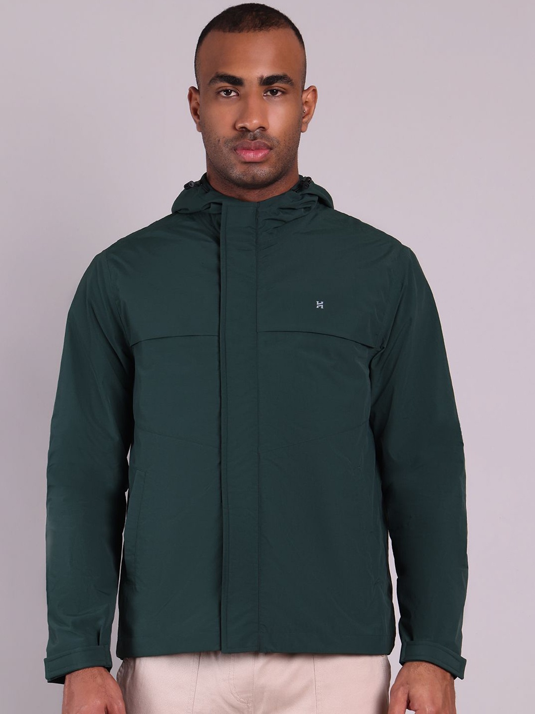 

HOUSE OF VEDAS Waterproof Hooded Rain Jacket, Green