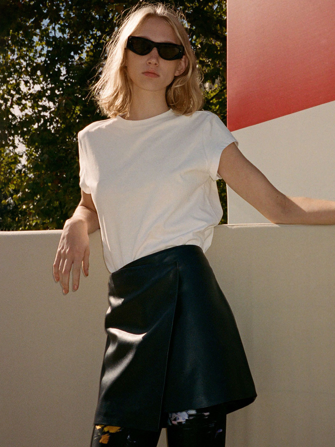 

H&M Leather Wrap Skirt, Blue