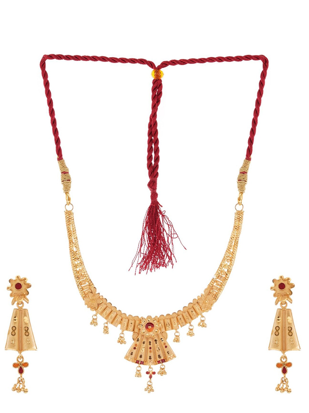 

Z HOME Gold-Plated Stone-Studded Jewellery Set