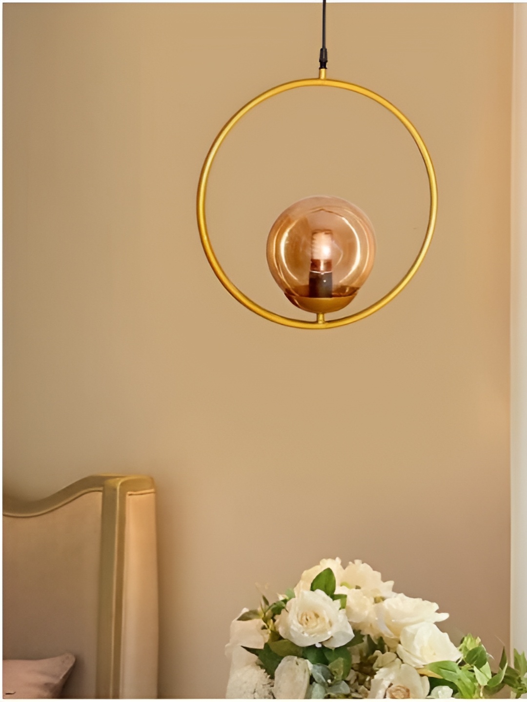 

GAUVIK Gold-Toned Glass Ceiling Lamp
