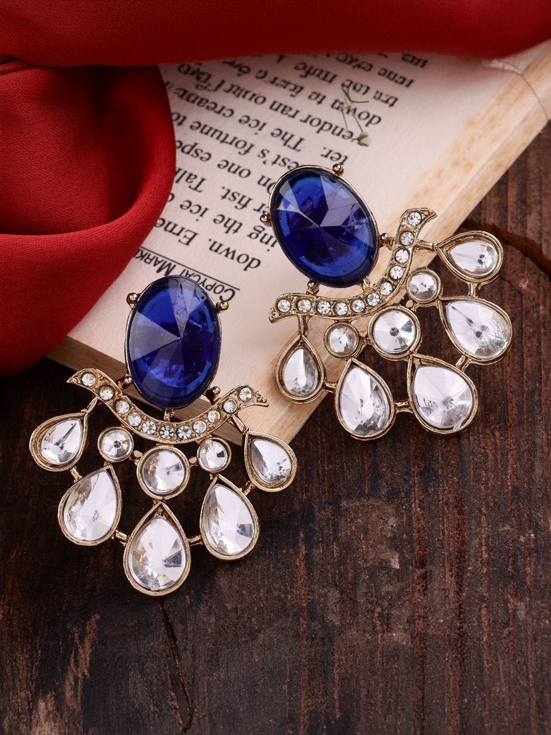 

SHONA'S STYLE Floral Studs Earrings, Blue