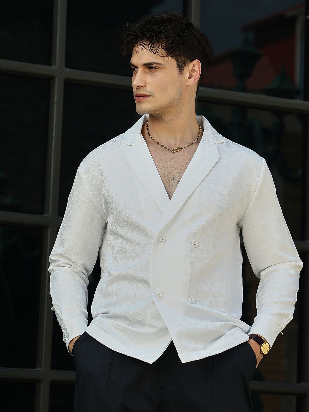 

Campus Sutra Men Classic Opaque Casual Shirt, White