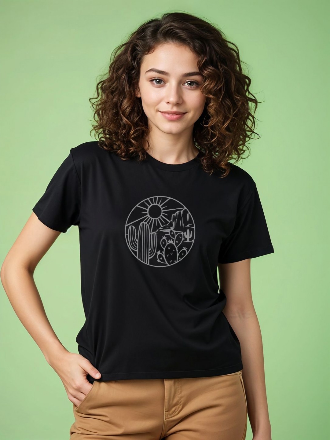 

DressBerry Women Typography Printed T-shirt, Black
