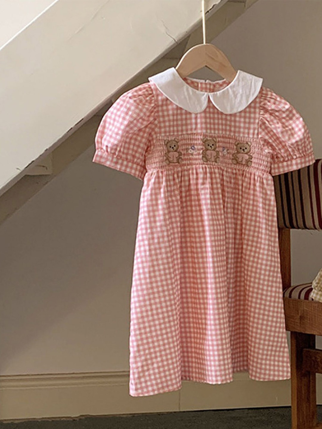 

LULU & SKY Checked A-Line Dress, Pink
