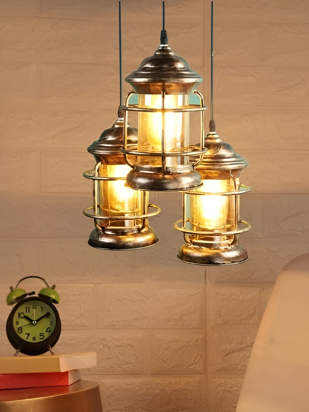 

GAUVIK Gold-Toned Glass Ceiling Lamp