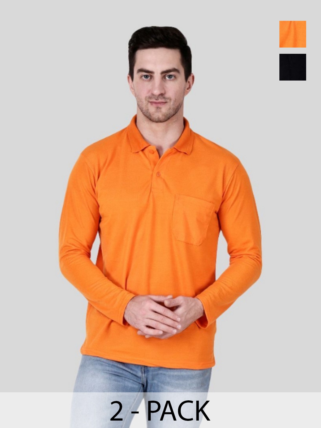 

SAIKSA FASHION Men 2 Polo Collar Pockets T-shirt, Multi